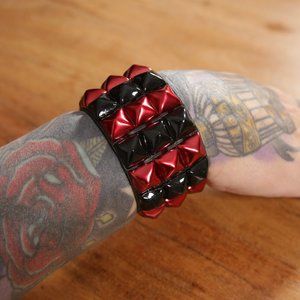 Handmade punk leather bracelet from the 90’s